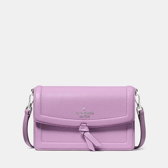 ♠️Kate Spade Knott Mini Flap Leather Crossbody Bag Wisteria Purple NEW NWT